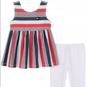Tommy Hilfiger Little Girls 2-Piece Baby Doll Skirt and Capri Leggings Set